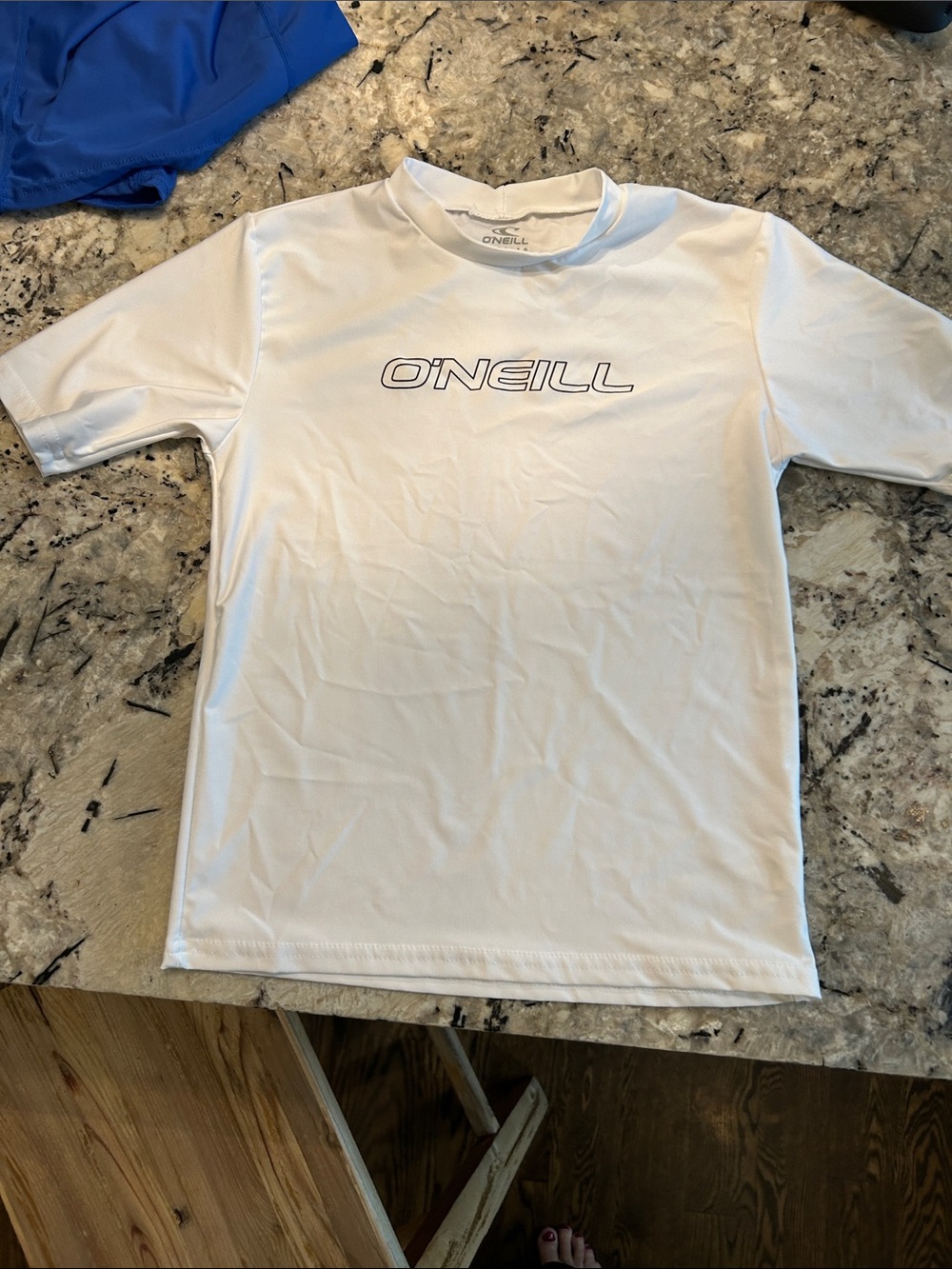 O'Neill White Short Sleeve Logo Rash Guard